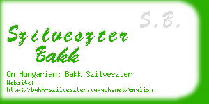 szilveszter bakk business card